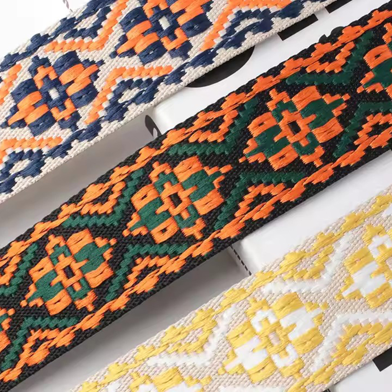 wholesale polyester jacquard band Strap Custom Polyester Woven Jacquard Webbing knitted tape jacquard ribbonries