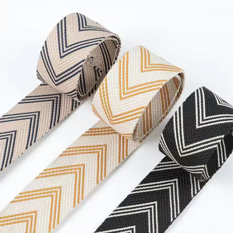 5cm polyester belt cross-body shoulder bag with double-sided colored arrow jacquard webbing