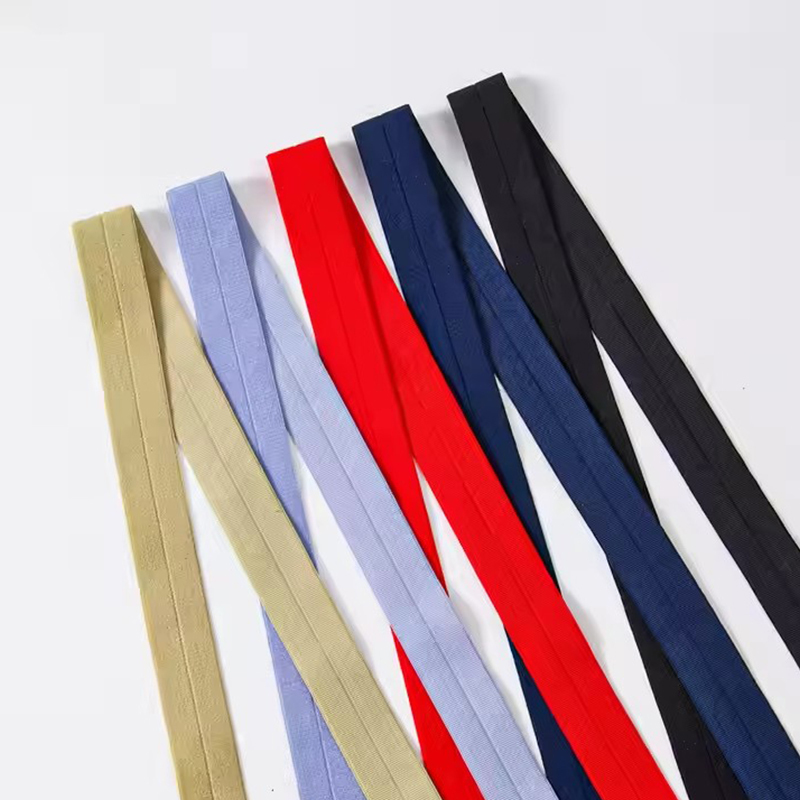 Factory Custom Cotton Soft 15mm 20mm Fold Over Elastic Bias Tape Binding Underwear Bra Straps