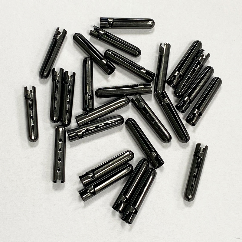 Factory straight supply metal shoelace head rope lead bullet head with 4-hole decorative pendant rope head