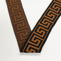 Ethnic style computer jacquard with maze curve waistband Knitted jacquard with pant edge elastic ribbon