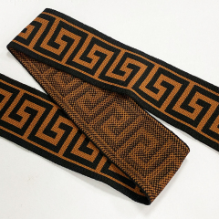 Ethnic style computer jacquard with maze curve waistband Knitted jacquard with pant edge elastic ribbon