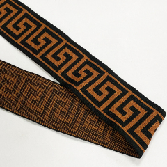 Ethnic style computer jacquard with maze curve waistband Knitted jacquard with pant edge elastic ribbon