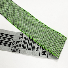Jacquard letter bar code color striped ribbon fashion casual men's and women's mesh red pants side strap