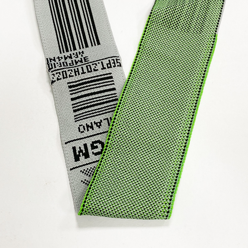 Jacquard letter bar code color striped ribbon fashion casual men's and women's mesh red pants side strap