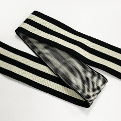 Polyester knitted colored striped pants side stitching with back collar hem strip intercolored knitted band