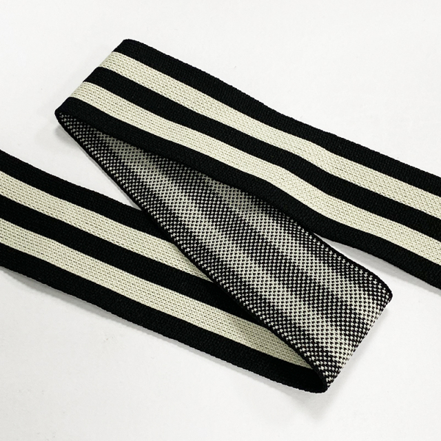 Polyester knitted colored striped pants side stitching with back collar hem strip intercolored knitted band