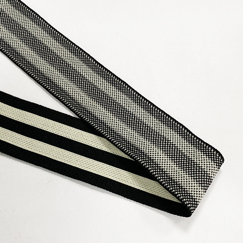 Polyester knitted colored striped pants side stitching with back collar hem strip intercolored knitted band