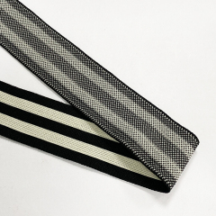 Polyester knitted colored striped pants side stitching with back collar hem strip intercolored knitted band