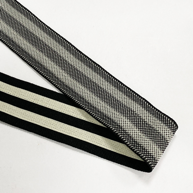 Polyester knitted colored striped pants side stitching with back collar hem strip intercolored knitted band