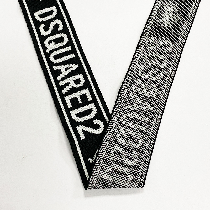 Wholesale jacquard English ribbon letter elastic polyester stretch nylon ribbon garment accessories