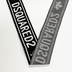 Wholesale jacquard English ribbon letter elastic polyester stretch nylon ribbon garment accessories