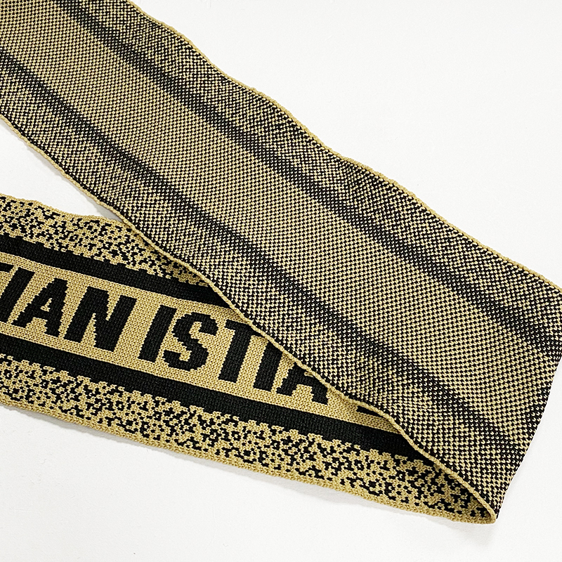Wholesale lettering jacquard double hollow polyester woven bag shoes shoulder back hand decorative woven belt