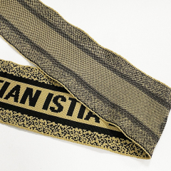 Wholesale lettering jacquard double hollow polyester woven bag shoes shoulder back hand decorative woven belt