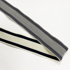Wide black and white strip micro-elastic knit with sportswear sweatshirt sweatpants clothing side strip ribbon accessories factory wholesale