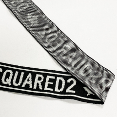 Wholesale jacquard English ribbon letter elastic polyester stretch nylon ribbon garment accessories