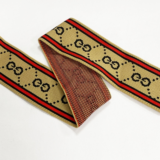 Fashion brand letter contrast color herringbone digital print woven belt casual clothing belt skirt side strip accessories wholesale