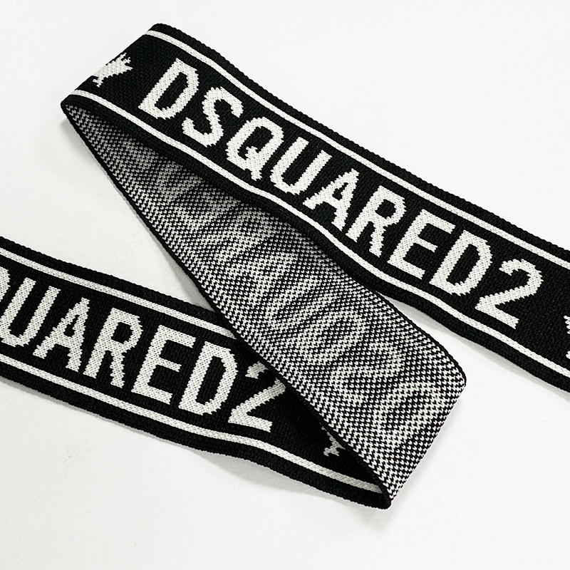 Wholesale jacquard English ribbon letter elastic polyester stretch nylon ribbon garment accessories