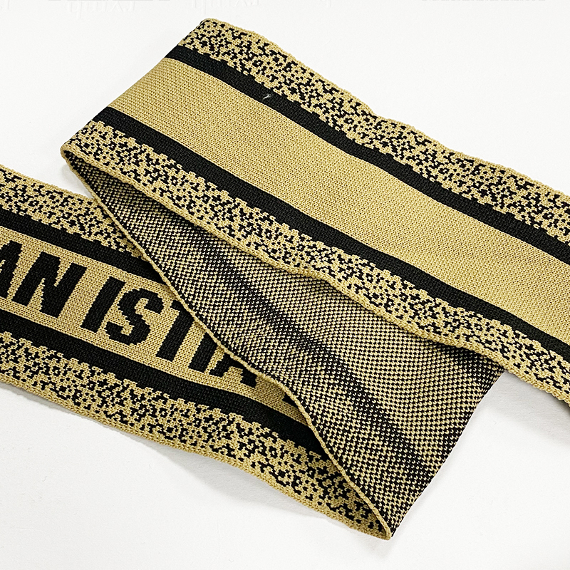 Wholesale lettering jacquard double hollow polyester woven bag shoes shoulder back hand decorative woven belt