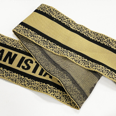 Wholesale lettering jacquard double hollow polyester woven bag shoes shoulder back hand decorative woven belt