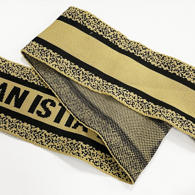 Wholesale lettering jacquard double hollow polyester woven bag shoes shoulder back hand decorative woven belt