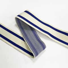 Striped thread with athleisure jacquard webber rib knit with side garment aid Material tape