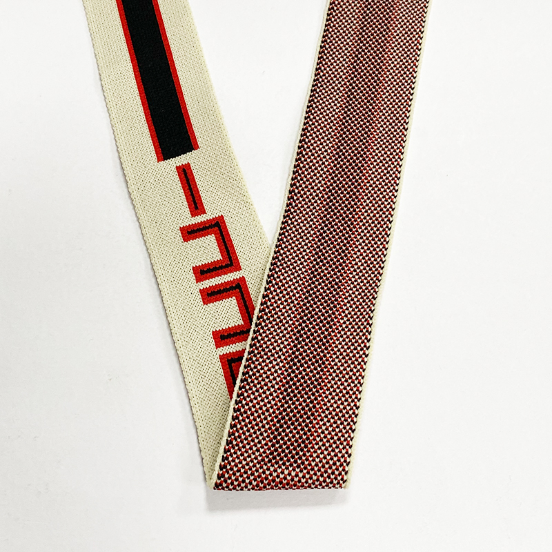 Letter knitting with intercolored warp knitting with micro elastic jacquard mercerized cotton side with tricolor polyester cross pull Leg band