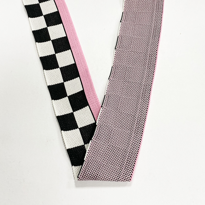 Black and white check webber plaid jacquard webber polyester bag with border pants side trim Luggage accessories