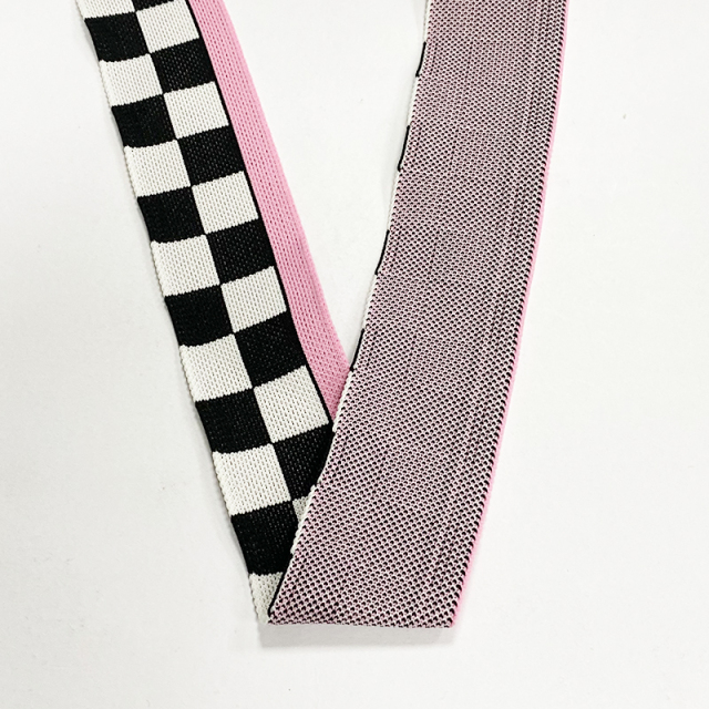 Black and white check webber plaid jacquard webber polyester bag with border pants side trim Luggage accessories