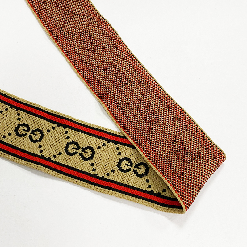 Fashion brand letter contrast color herringbone digital print woven belt casual clothing belt skirt side strip accessories wholesale