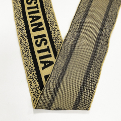 Wholesale lettering jacquard double hollow polyester woven bag shoes shoulder back hand decorative woven belt