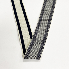 Wide black and white strip micro-elastic knit with sportswear sweatshirt sweatpants clothing side strip ribbon accessories factory wholesale