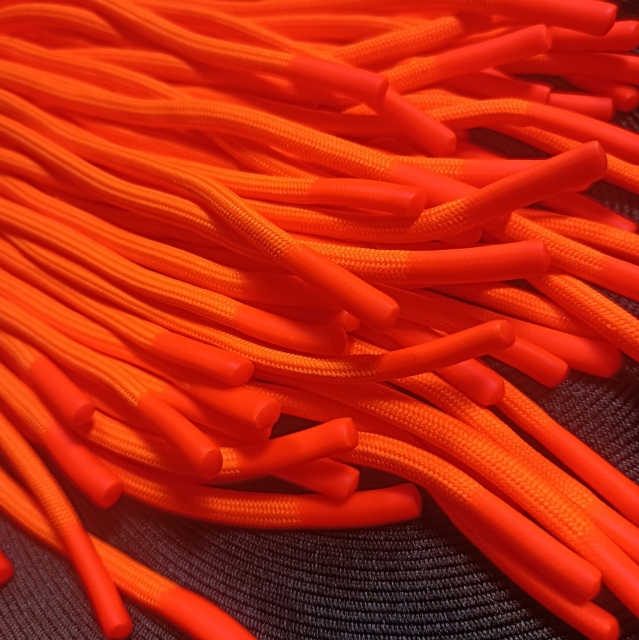 Customize 5mm Drawstring Cords Dipping End Woven Ropes Kordel String Recycled Polyester Cords Braid Rope Custom Strings Silicone Dipped Drawcord