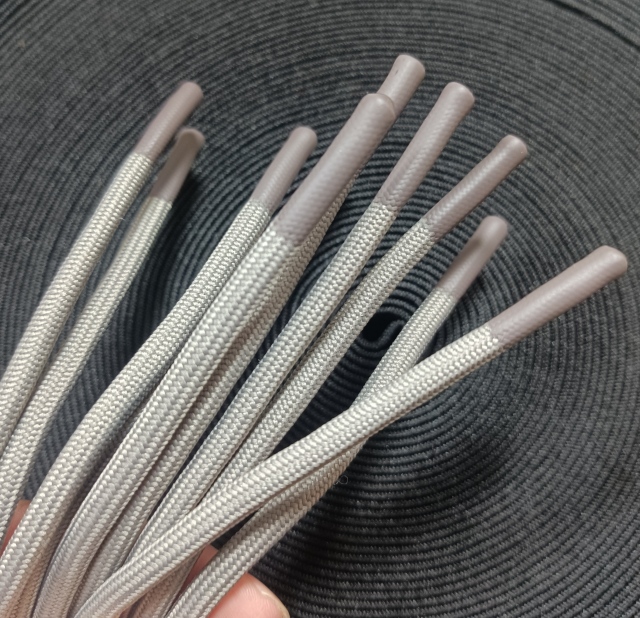 Customize 5mm Drawstring Cords Dipping End Woven Ropes Kordel String Recycled Polyester Cords Braid Rope Custom Strings Silicone Dipped Drawcord