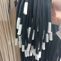 Draw Strings with Metal Tips Cotton Drawstring Cord Laces with Metal Cord Tips 135cm Round Cotton Cord Metal Ends Braid Cotton Rope with Core 6mm
