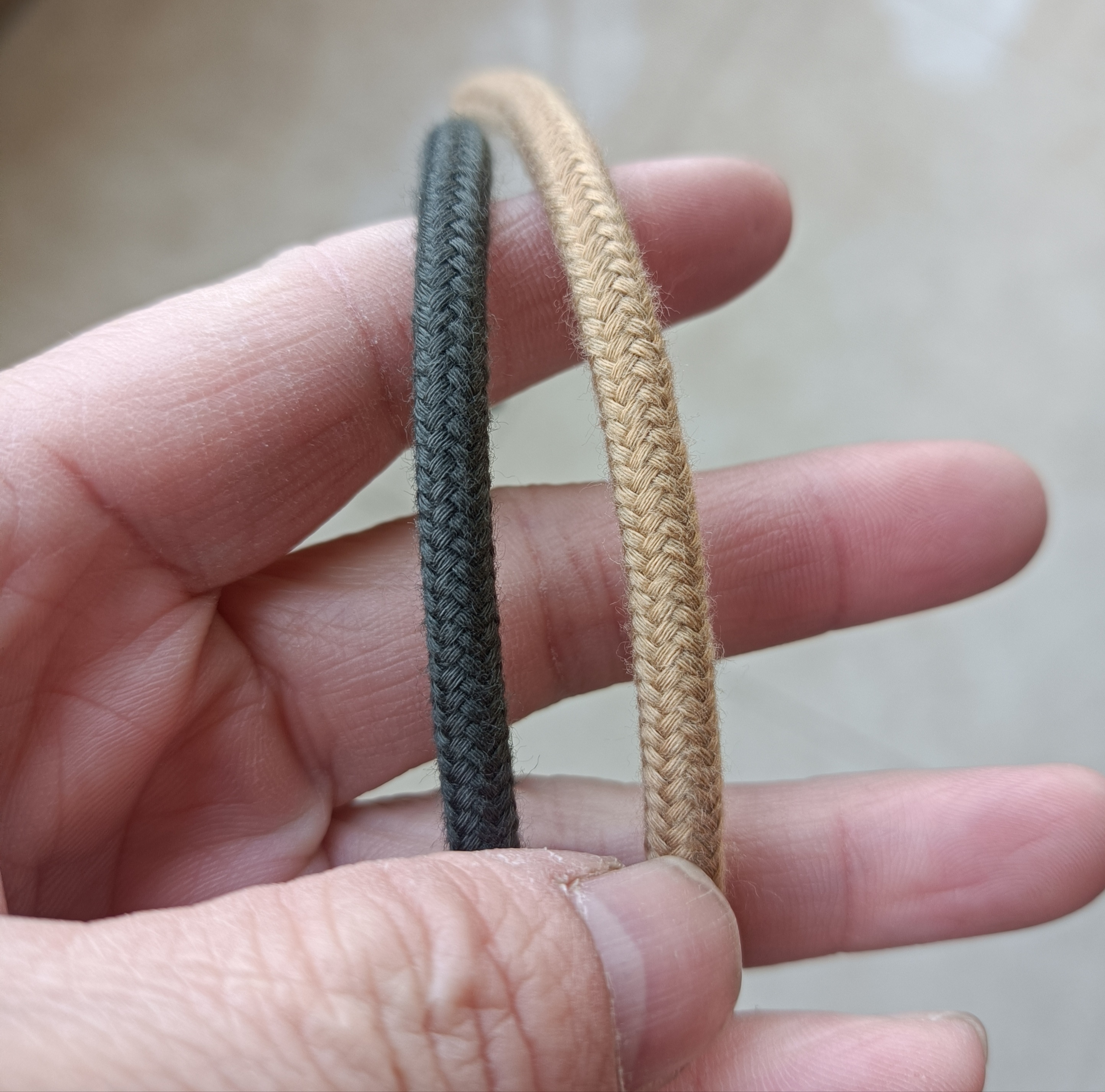 Draw Strings with Metal Tips Cotton Drawstring Cord Laces with Metal Cord Tips 135cm Round Cotton Cord Metal Ends Braid Cotton Rope with Core 6mm