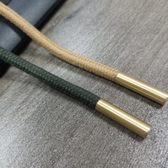 Draw Strings with Metal Tips Cotton Drawstring Cord Laces with Metal Cord Tips 135cm Round Cotton Cord Metal Ends Braid Cotton Rope with Core 6mm