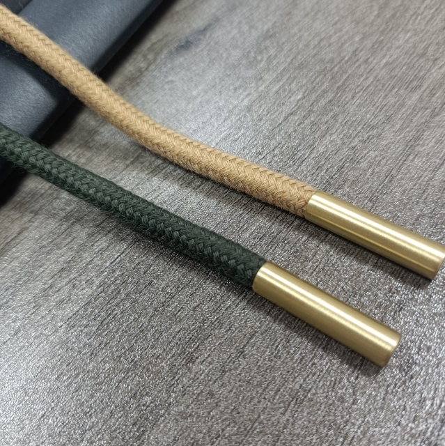 Draw Strings with Metal Tips Cotton Drawstring Cord Laces with Metal Cord Tips 135cm Round Cotton Cord Metal Ends Braid Cotton Rope with Core 6mm