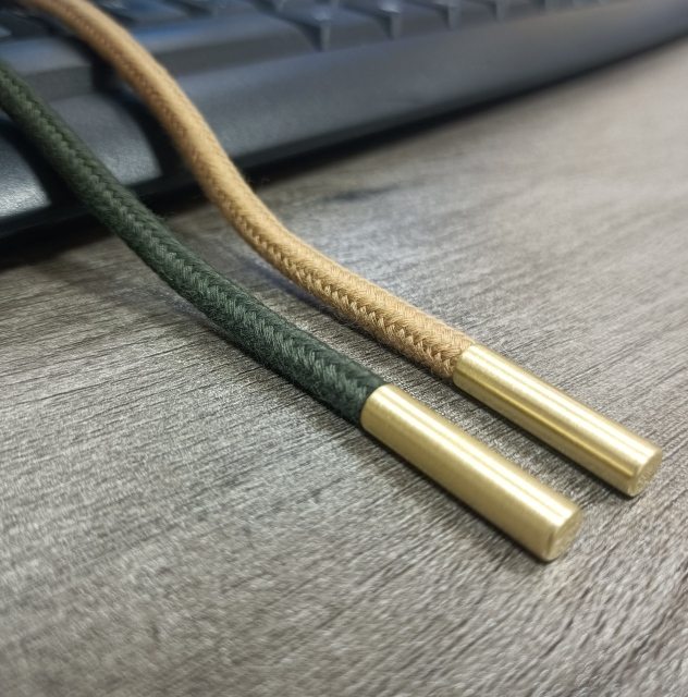 Draw Strings with Metal Tips Cotton Drawstring Cord Laces with Metal Cord Tips 135cm Round Cotton Cord Metal Ends Braid Cotton Rope with Core 6mm