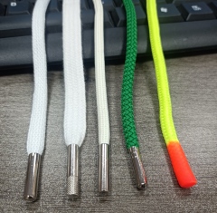 Draw Strings with Metal Tips Cotton Drawstring Cord Laces with Metal Cord Tips 135cm Round Cotton Cord Metal Ends Braid Cotton Rope with Core 6mm