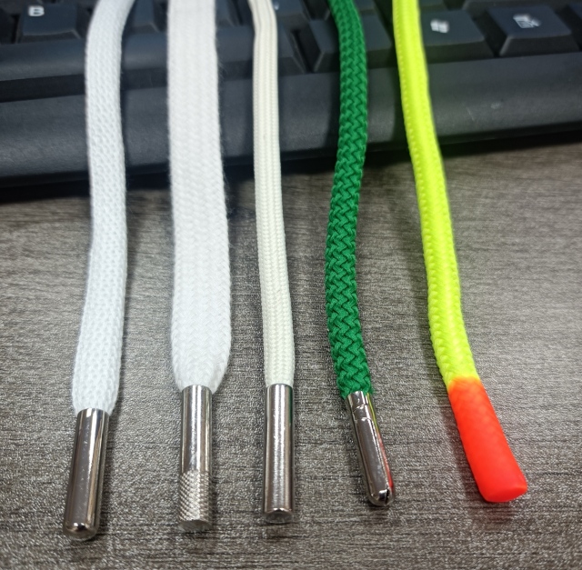 Draw Strings with Metal Tips Cotton Drawstring Cord Laces with Metal Cord Tips 135cm Round Cotton Cord Metal Ends Braid Cotton Rope with Core 6mm