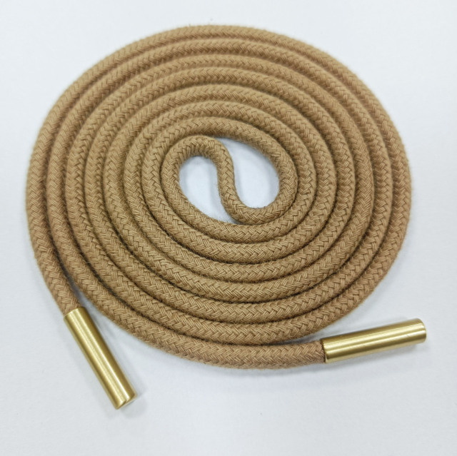 Draw Strings with Metal Tips Cotton Drawstring Cord Laces with Metal Cord Tips 135cm Round Cotton Cord Metal Ends Braid Cotton Rope with Core 6mm