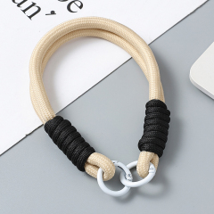 Hot Short Polyester Wrist Strap Color Metal Buckle Anti Lost Braided Phone Charm Unisex Keychain Colorful Mobile Phone Lanyard