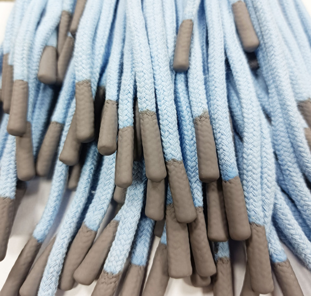 Hoodie Drawstring Cord Silicone Dipping End Cotton Rope 6mm Thickness 135cm Length Round Drawcord for Garment Accessories Clothes Strings