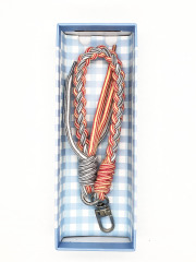Fashionable Handcrafted Woven Braided Polyester Lanyard Keychain for Hanging Mobile Phones Bags Kettles or Straps