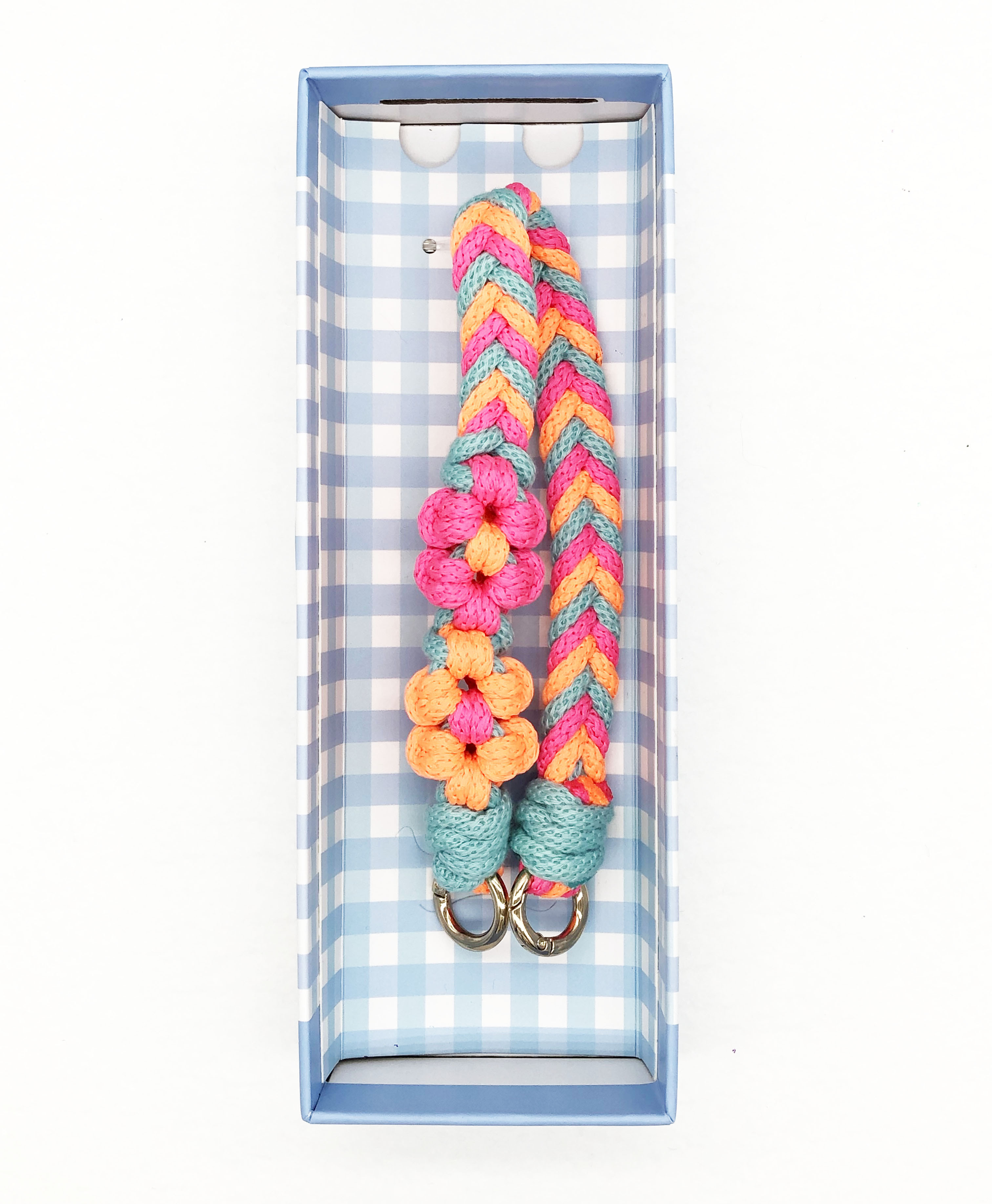 Hot Short Polyester Wrist Strap Color Metal Buckle Anti Lost Braided Phone Charm Unisex Keychain Colorful Mobile Phone Lanyard