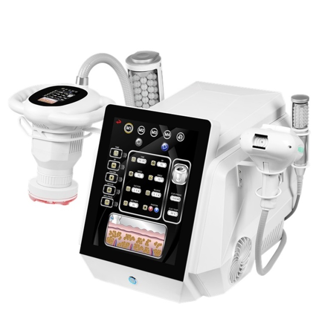 4 in 1 Face lifting Body Weight loss Slimming Machine For Rotary Negative Pressure RF And Inner ball rollr