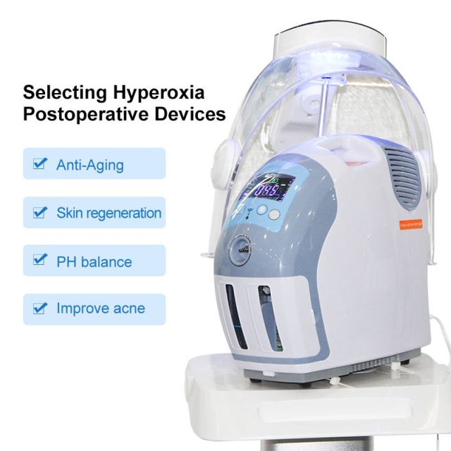 3 In 1 Led Dome Facial Oxygenated Machine H2o2 Hyperbaric Whitening Jet Peel Hydra Oxygen Facial Machine