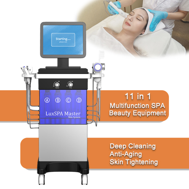 Multi Functions 11 in 1 Water Oxygen Spray Hydrodermabrasion Diamond Peeling Facial Deep Cleaning Device