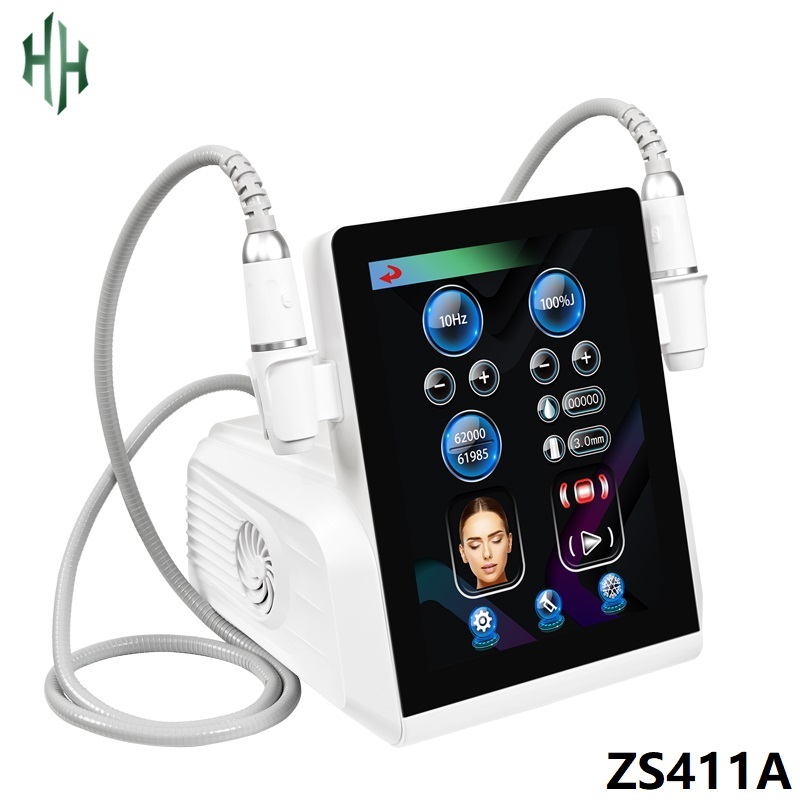 Dual handle Ice Hifu Ultrasonic Anti aging Firming Beauty Device